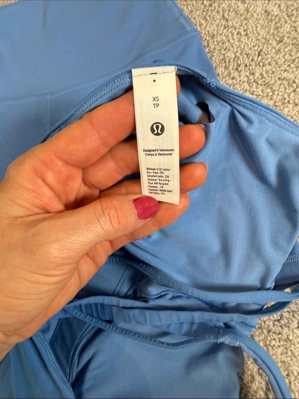 Lululemon Pool Party Blue Set - Longline Sports Bra and High-Waist Align Shorts - Picture 2 of 8